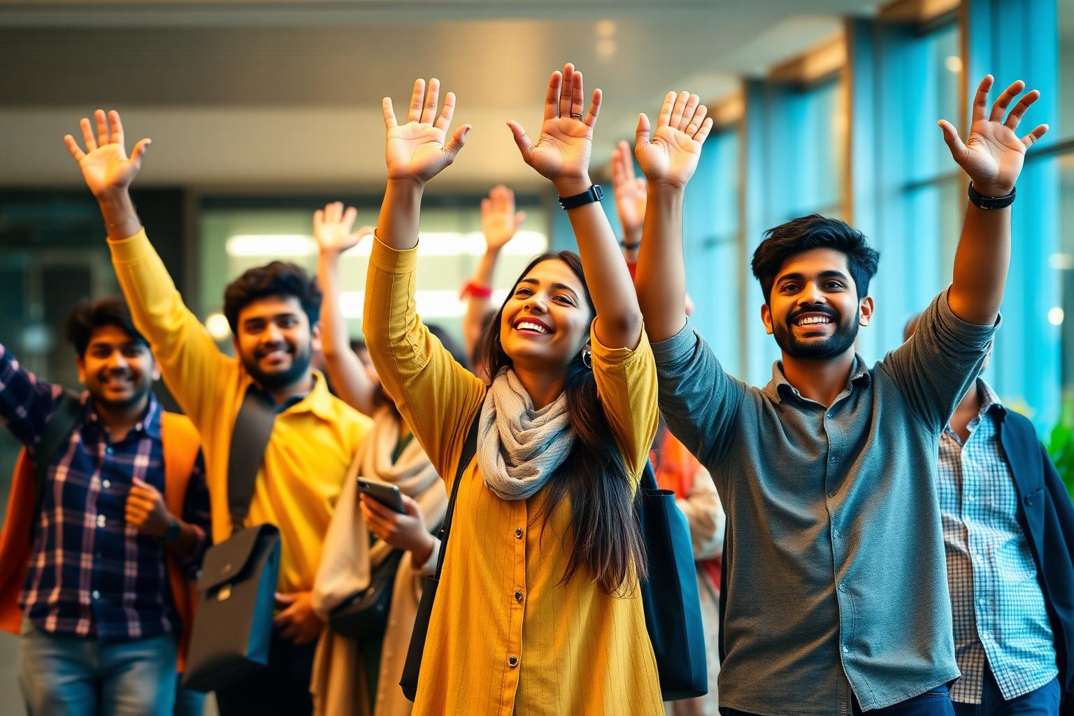 Students celebrating success